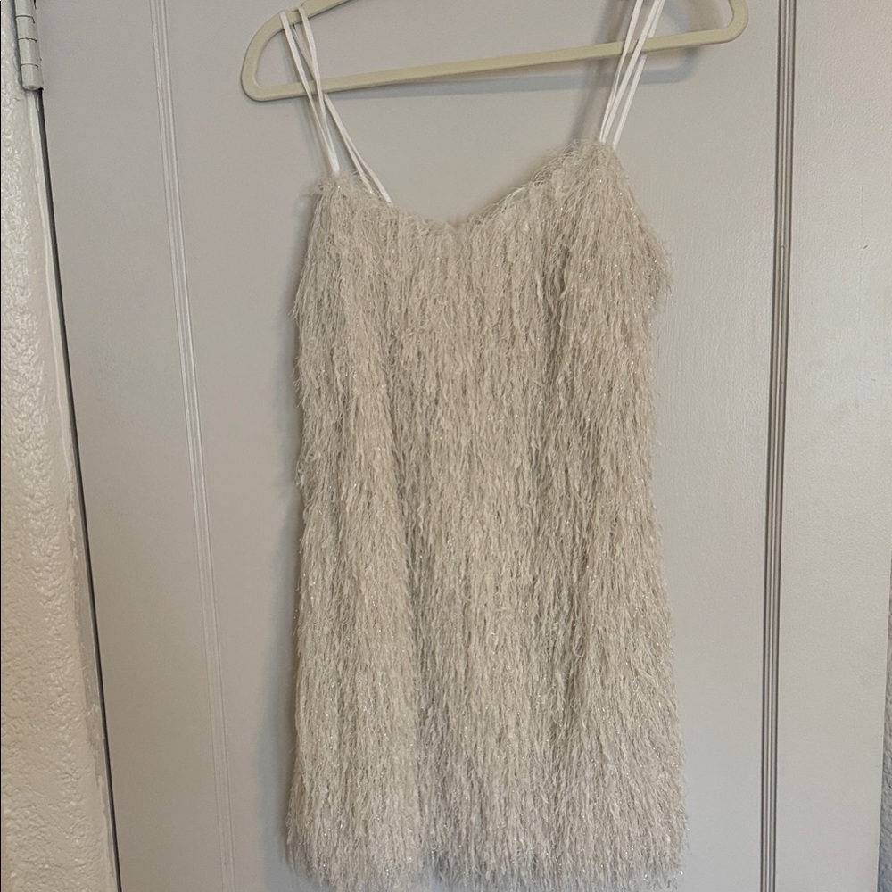 Zara white/silver Textured Dress